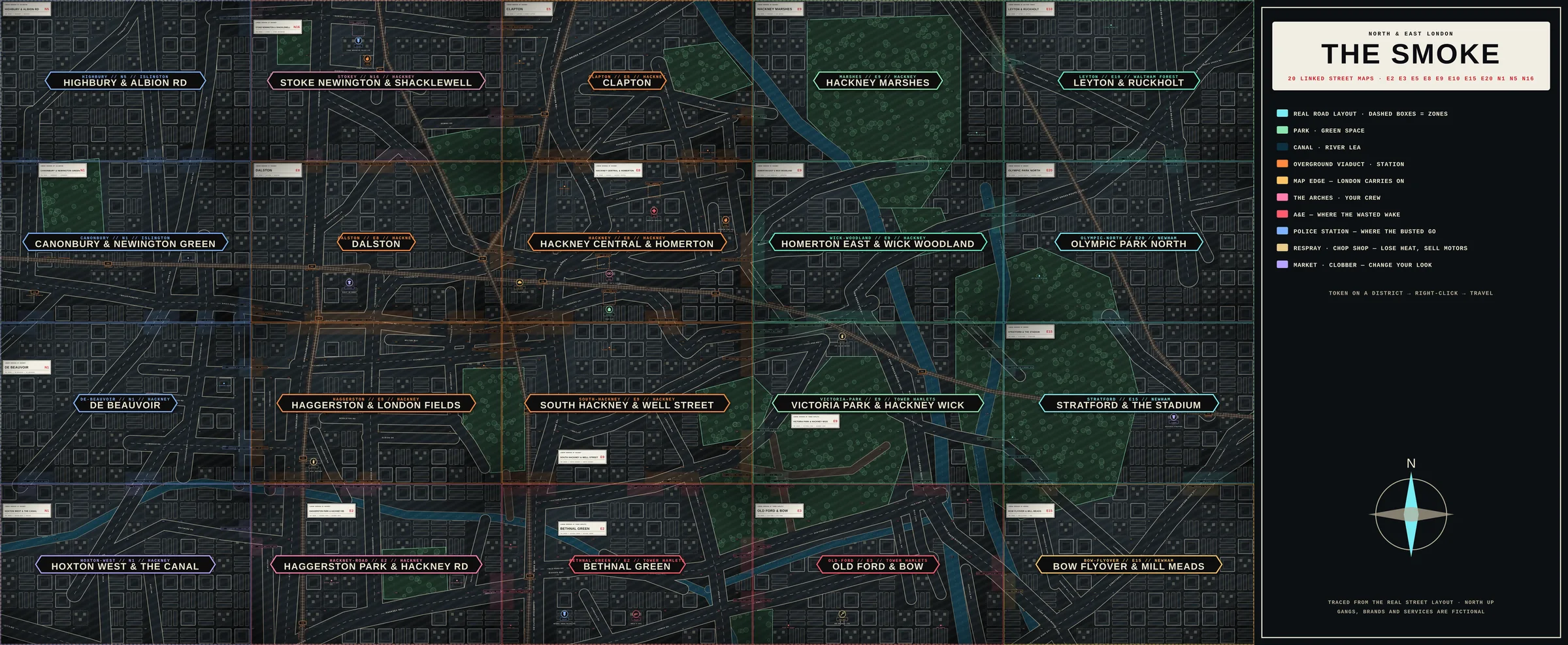 The Smoke North and East London map overview